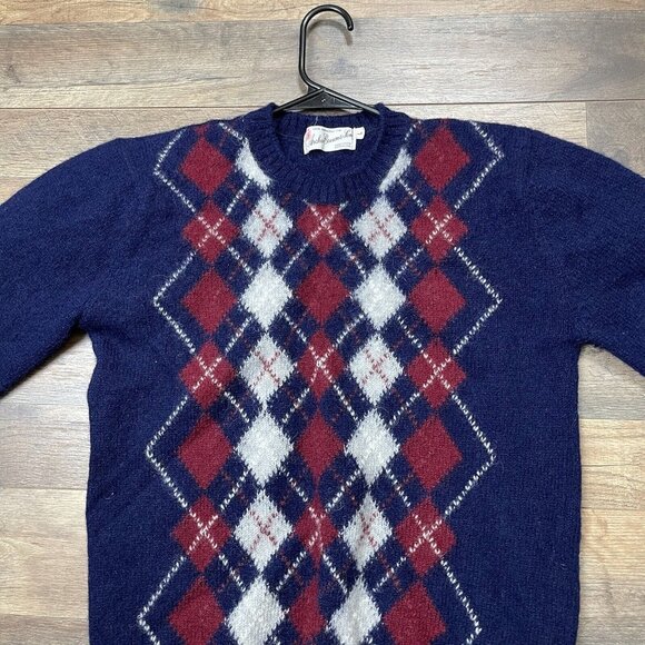 AVTG Archie Brown & Son Argyle Wool Sweater L | Made in England 100% Pure Wool - Picture 5 of 10
